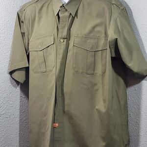 Cabela's Olive Green Short-Sleeve Military Field Shirt Jacket